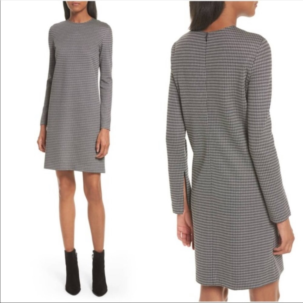 Theory Wynter Houndstooth Knit Shift Dress